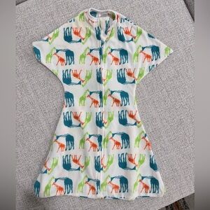 Zipadee-Zip Fleece Transition Swaddle Sack with Colorful Giraffe Print (0.8 TOG)